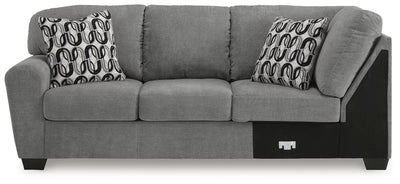 Birkdale Court 3-Piece RAF Chaise Sectional in Gray Chenille