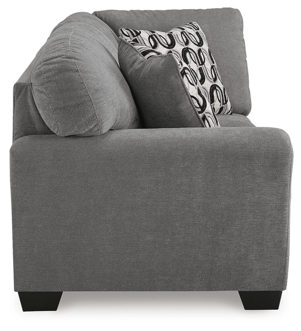 Birkdale Court 3-Piece RAF Chaise Sectional in Gray Chenille