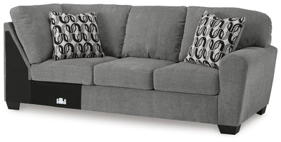 Birkdale Court 3-Piece LAF Chaise Sectional in Gray Chenille