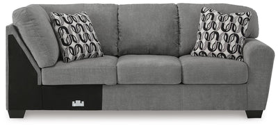 Birkdale Court 3-Piece LAF Chaise Sectional in Gray Chenille