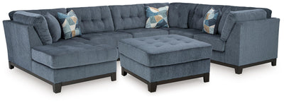 Maxon Place 3-Piece Sectional and Ottoman in Navy