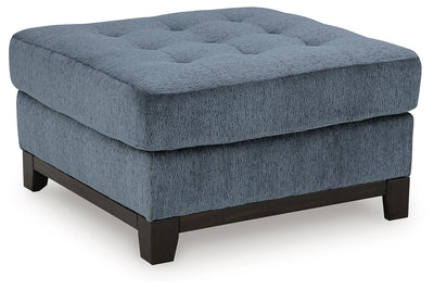 Maxon Place Oversized Accent Ottoman in Navy Chenille