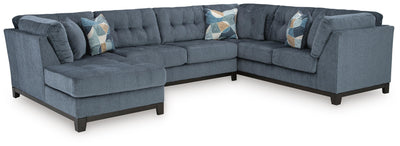 Maxon Place 3-Piece LAF Chaise Sectional in Navy Chenille