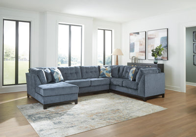 Maxon Place 3-Piece LAF Chaise Sectional in Navy Chenille