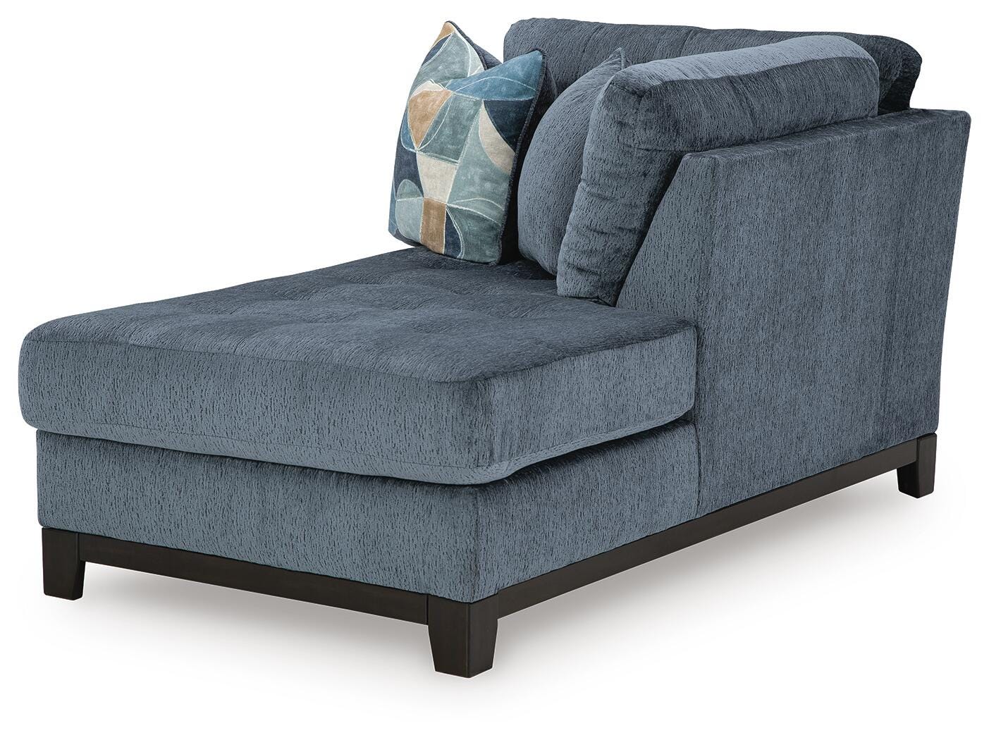 Maxon Place 3-Piece Double Chaise Sectional in Navy Chenille