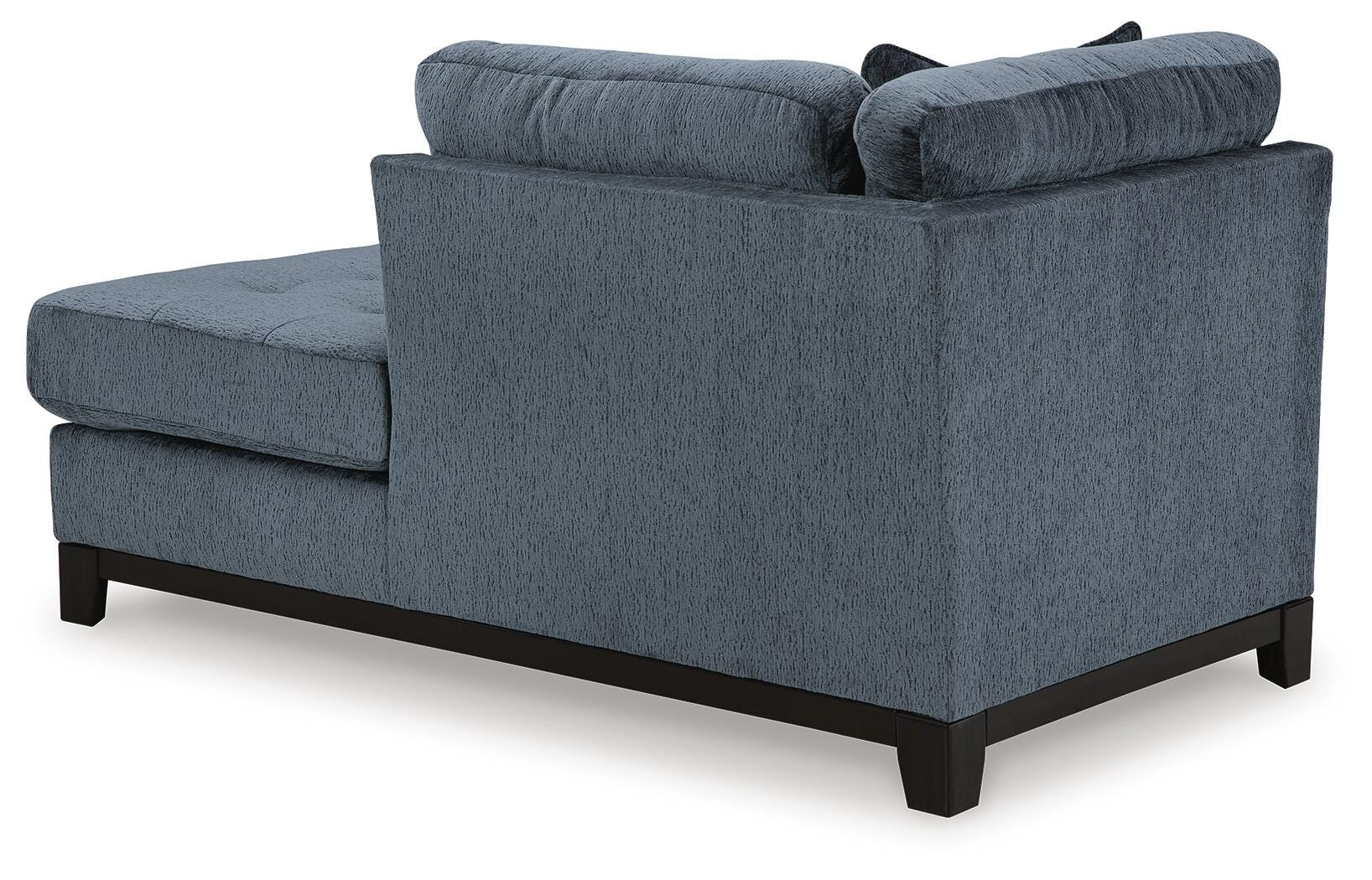 Maxon Place 3-Piece Double Chaise Sectional in Navy Chenille