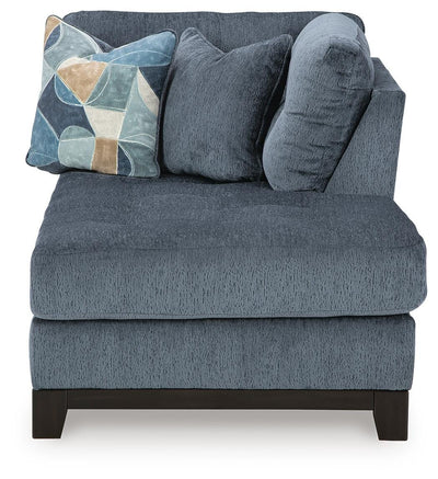 Maxon Place 3-Piece RAF Chaise Sectional in Navy Chenille