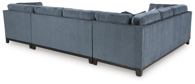 Maxon Place 3-Piece RAF Chaise Sectional in Navy Chenille