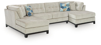 Maxon Place 3-Piece Double Chaise Sectional in Stone Chenille