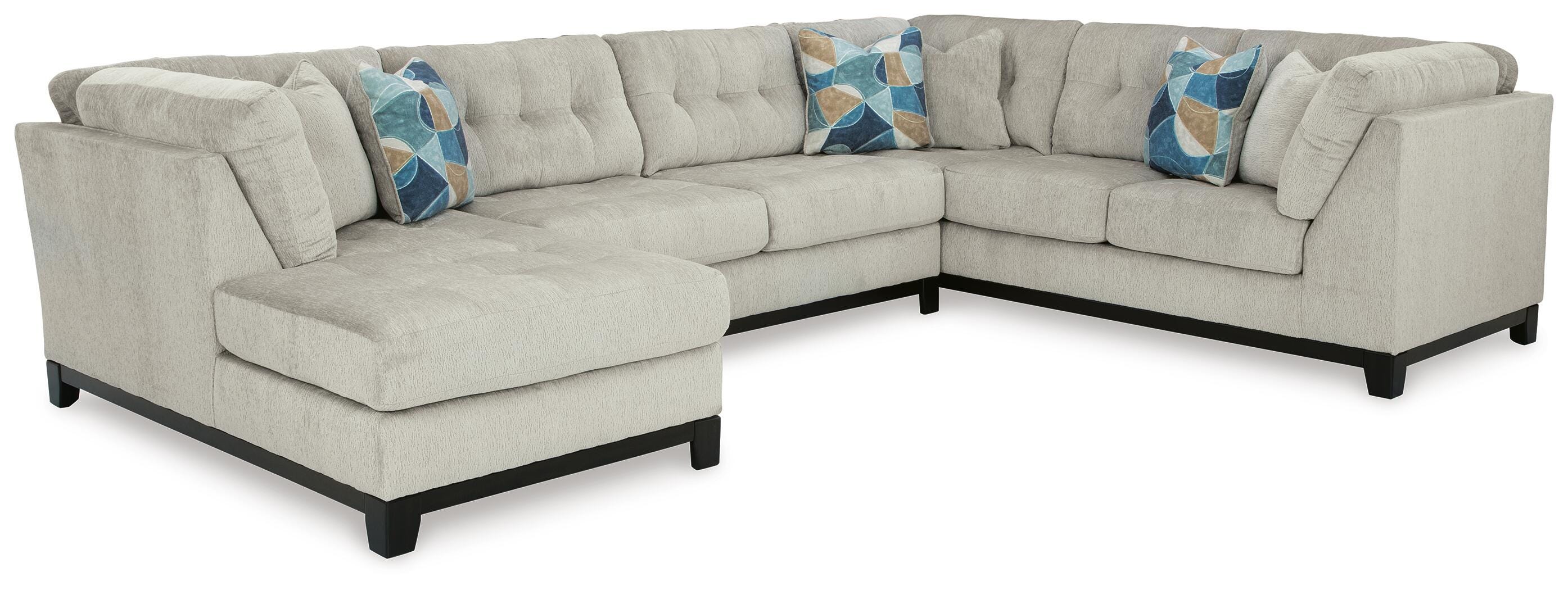 Maxon Place 3-Piece LAF Chaise Sectional in Stone Chenille