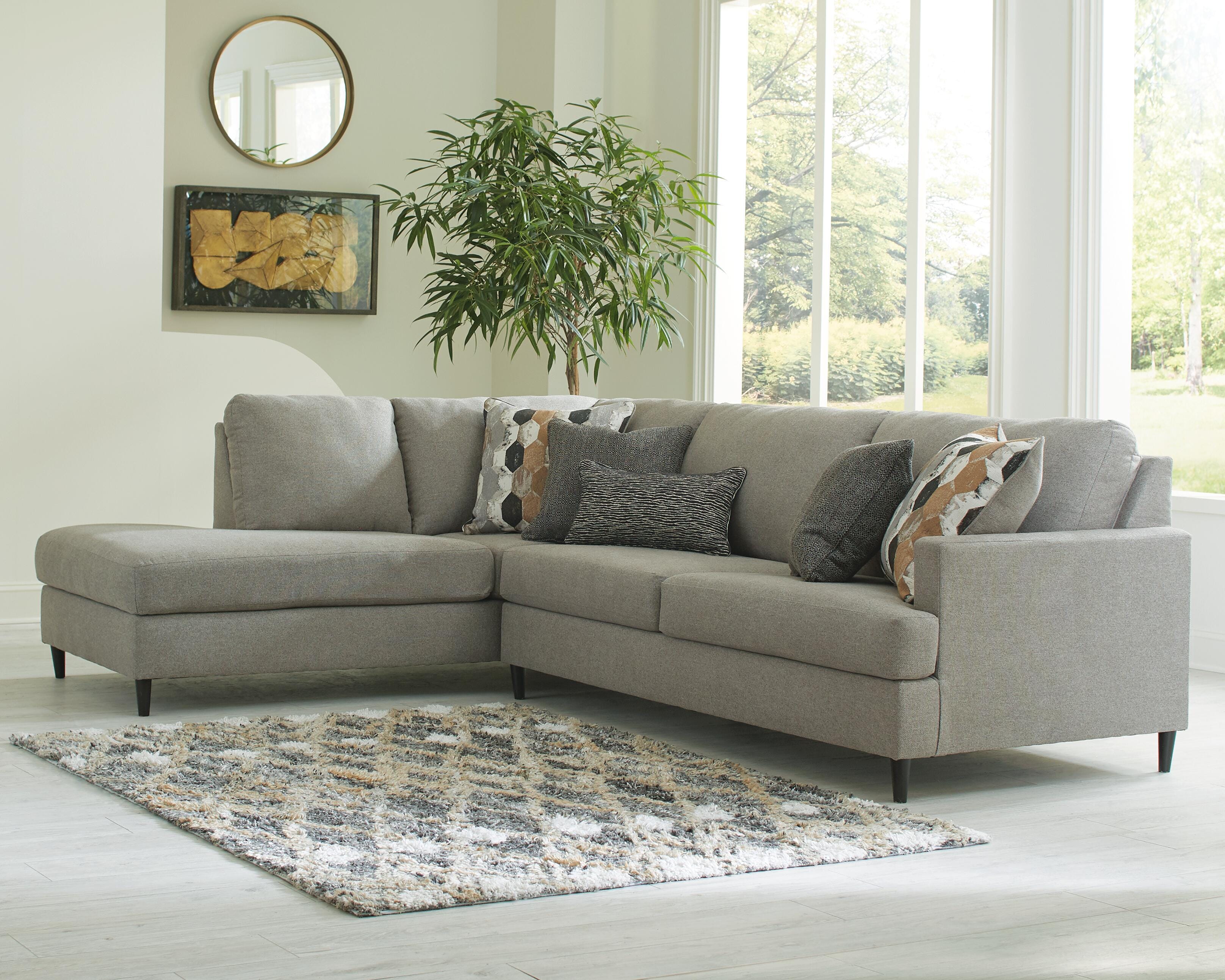Santasia 2-Piece LAF Chaise Sectional in Granite Chenille
