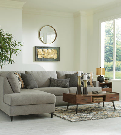 Santasia 2-Piece LAF Chaise Sectional in Granite Chenille