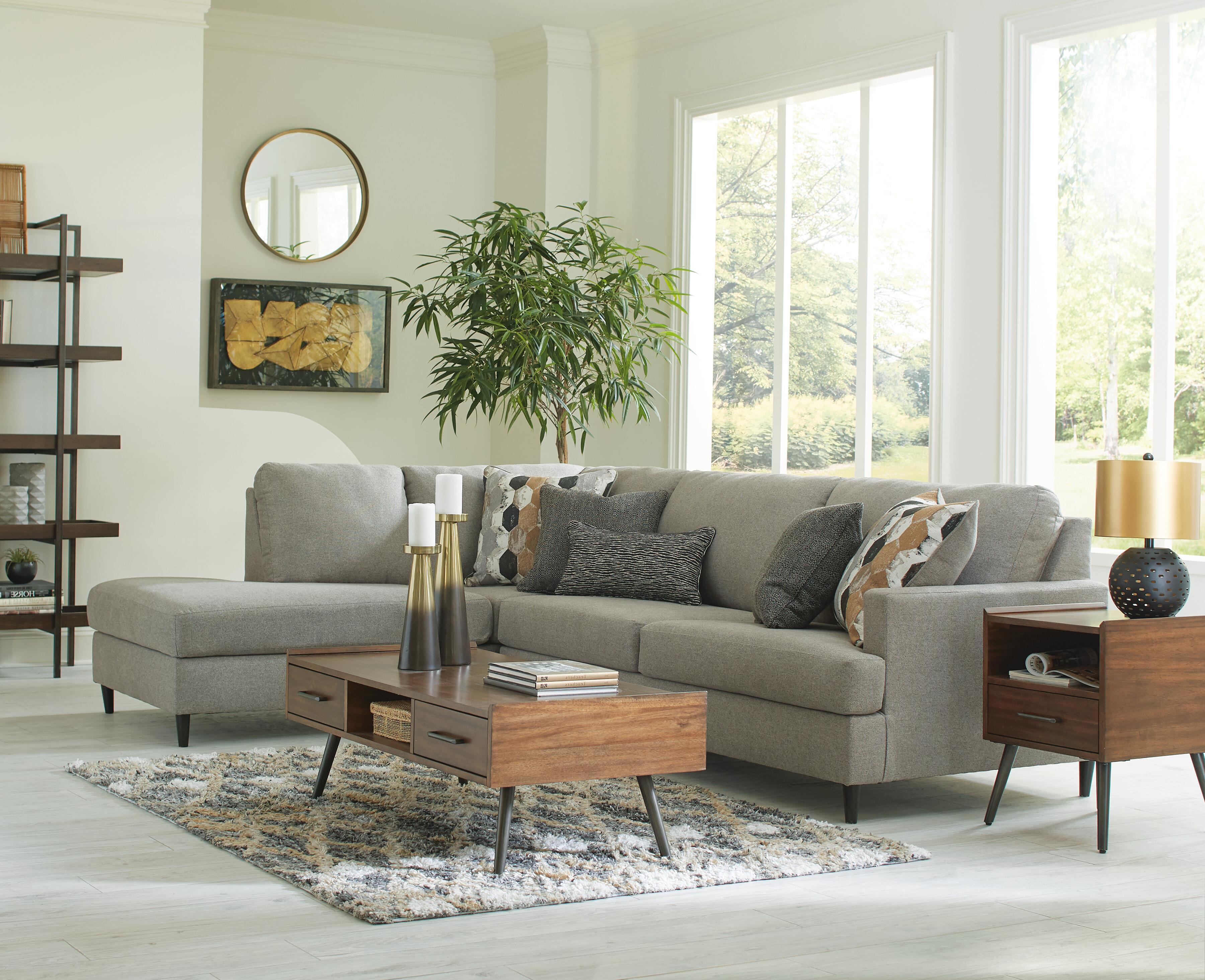 Santasia 2-Piece LAF Chaise Sectional in Granite Chenille
