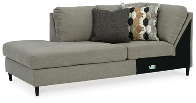 Santasia 2-Piece LAF Chaise Sectional in Granite Chenille