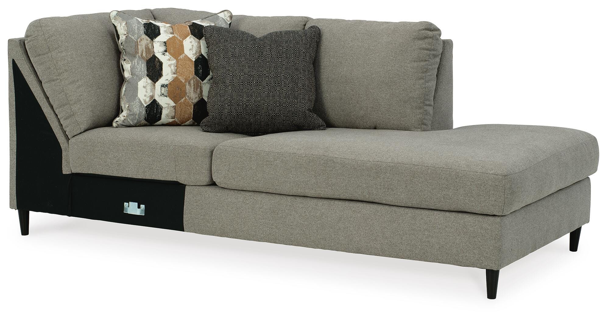 Santasia 2-Piece RAF Chaise Sectional in Granite Chenille