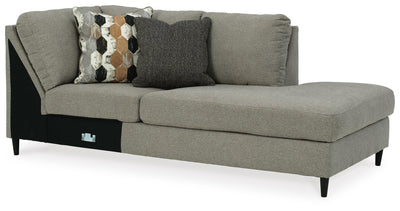 Santasia 2-Piece RAF Chaise Sectional in Granite Chenille