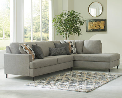 Santasia 2-Piece RAF Chaise Sectional in Granite Chenille