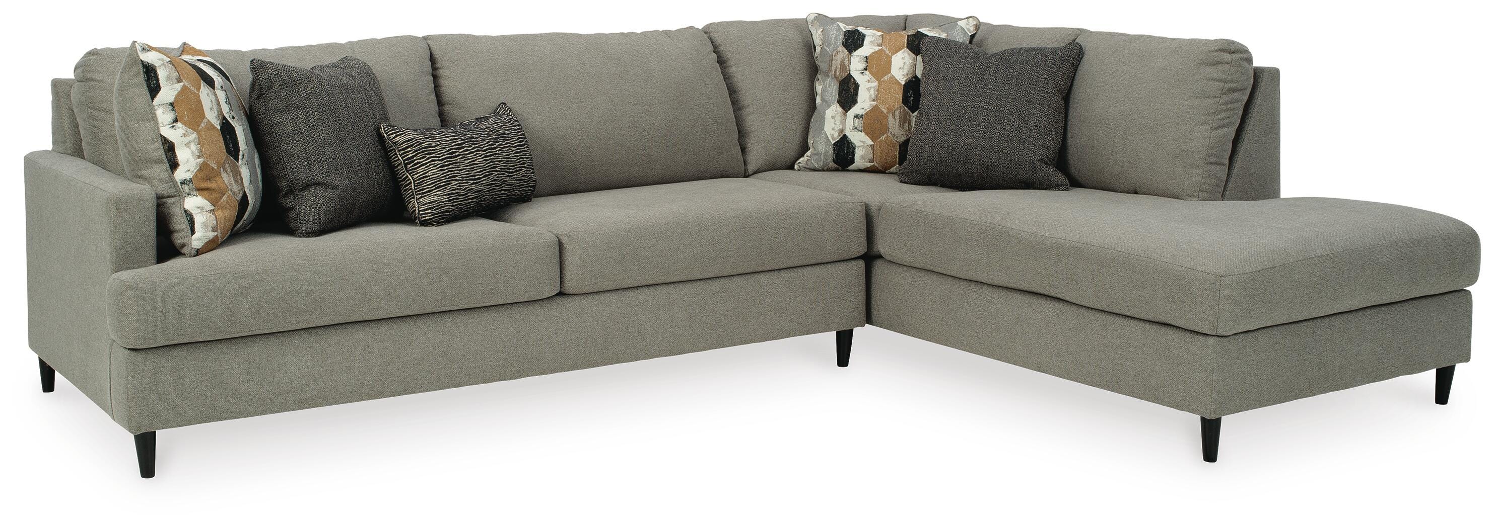 Santasia 2-Piece RAF Chaise Sectional in Granite Chenille
