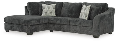 Biddeford 2-Piece LAF Chaise Sectional in Shadow Velvet
