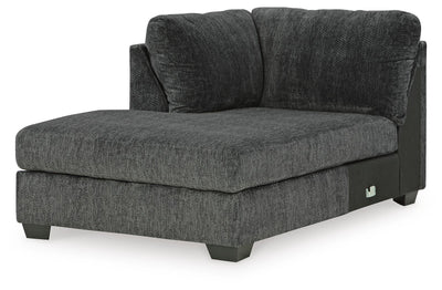 Biddeford 2-Piece Sectional and Oversized Swivel Accent Chair in Shadow