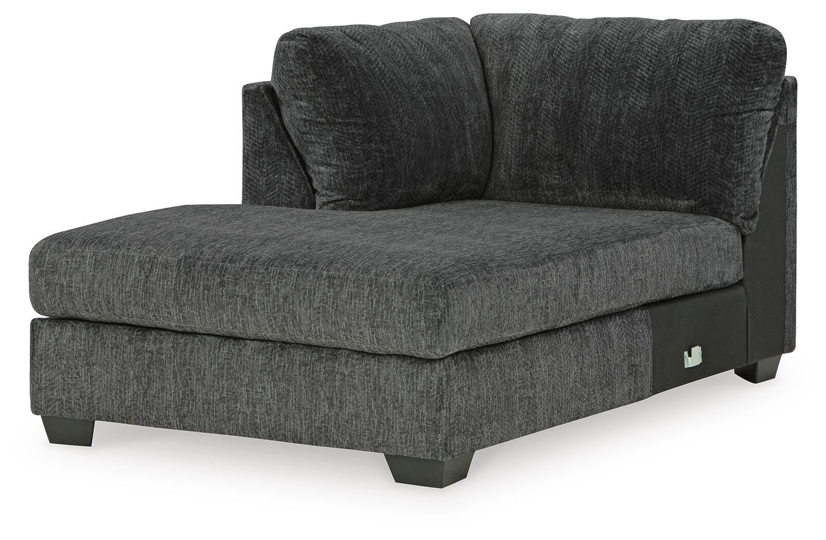 Biddeford 2-Piece LAF Chaise Sleeper Sectional in Shadow Velvet