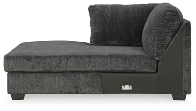 Biddeford 2-Piece Sectional and Oversized Swivel Accent Chair in Shadow