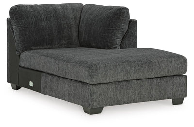 Biddeford 2-Piece RAF Chaise Sleeper Sectional in Shadow Velvet