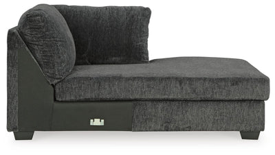 Biddeford 2-Piece RAF Chaise Sectional in Shadow Velvet