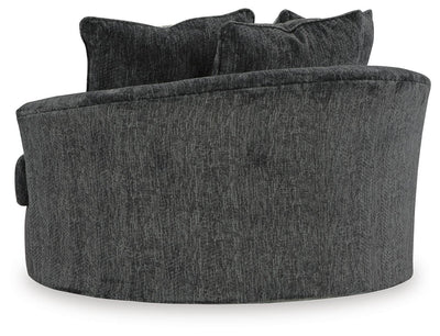 Biddeford 2-Piece Sectional and Oversized Swivel Accent Chair in Shadow