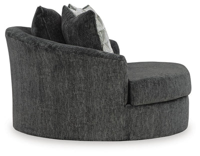 Biddeford 2-Piece Sectional and Oversized Swivel Accent Chair in Shadow