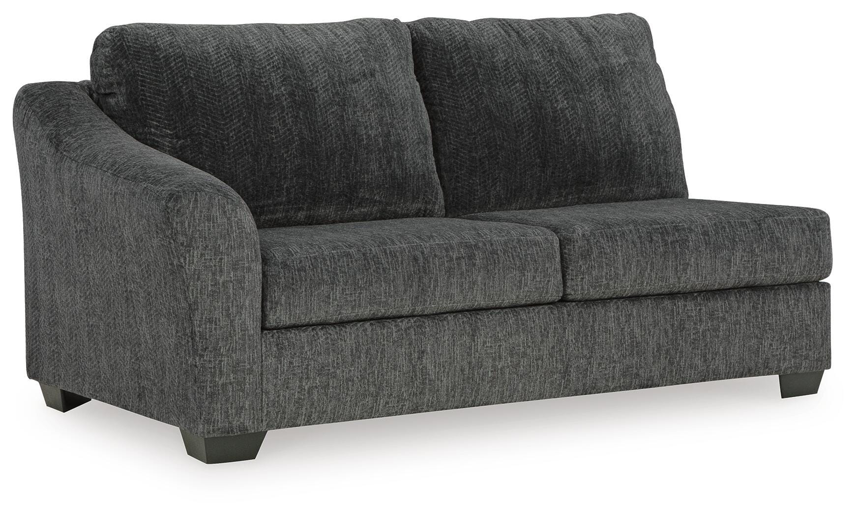 Biddeford 2-Piece RAF Chaise Sleeper Sectional in Shadow Velvet