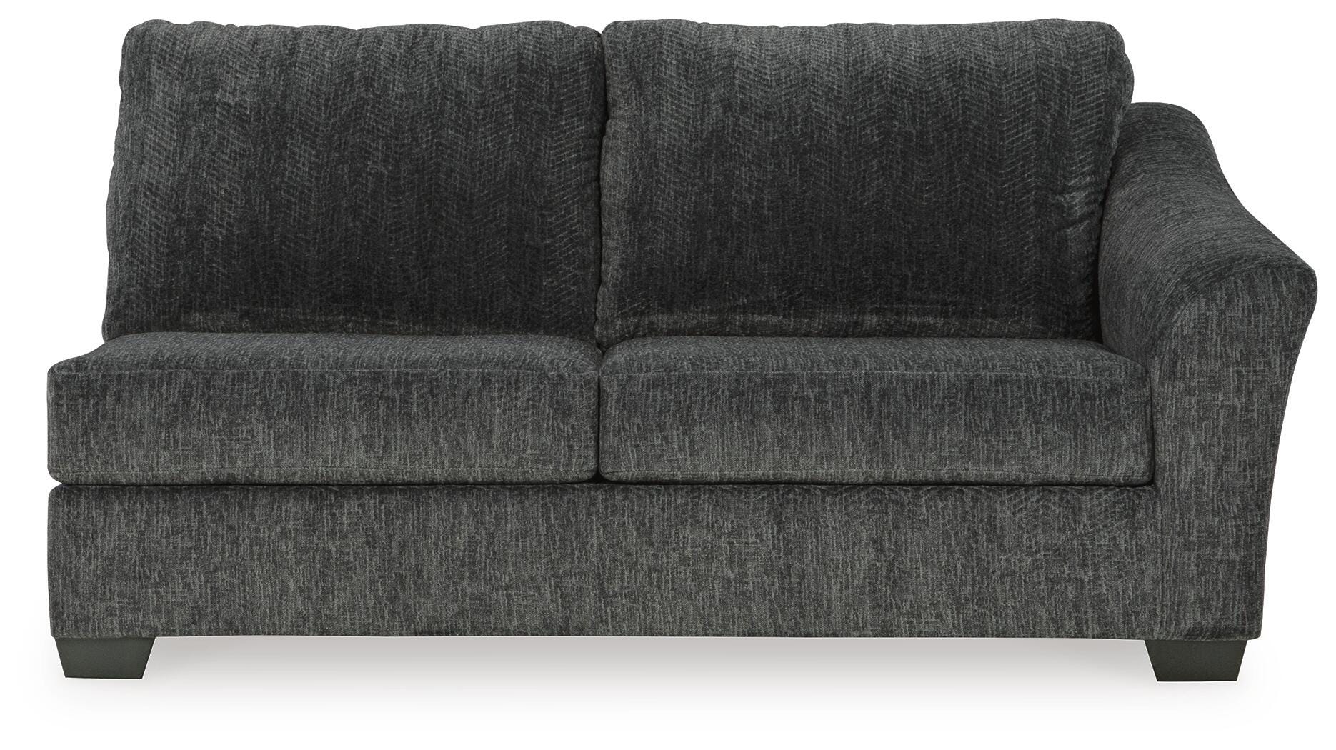 Biddeford 2-Piece LAF Chaise Sleeper Sectional in Shadow Velvet