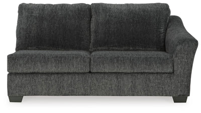 Biddeford 2-Piece LAF Chaise Sleeper Sectional in Shadow Velvet