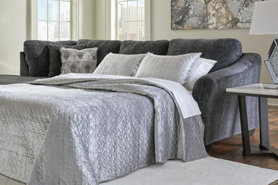 Biddeford 2-Piece LAF Chaise Sleeper Sectional in Shadow Velvet
