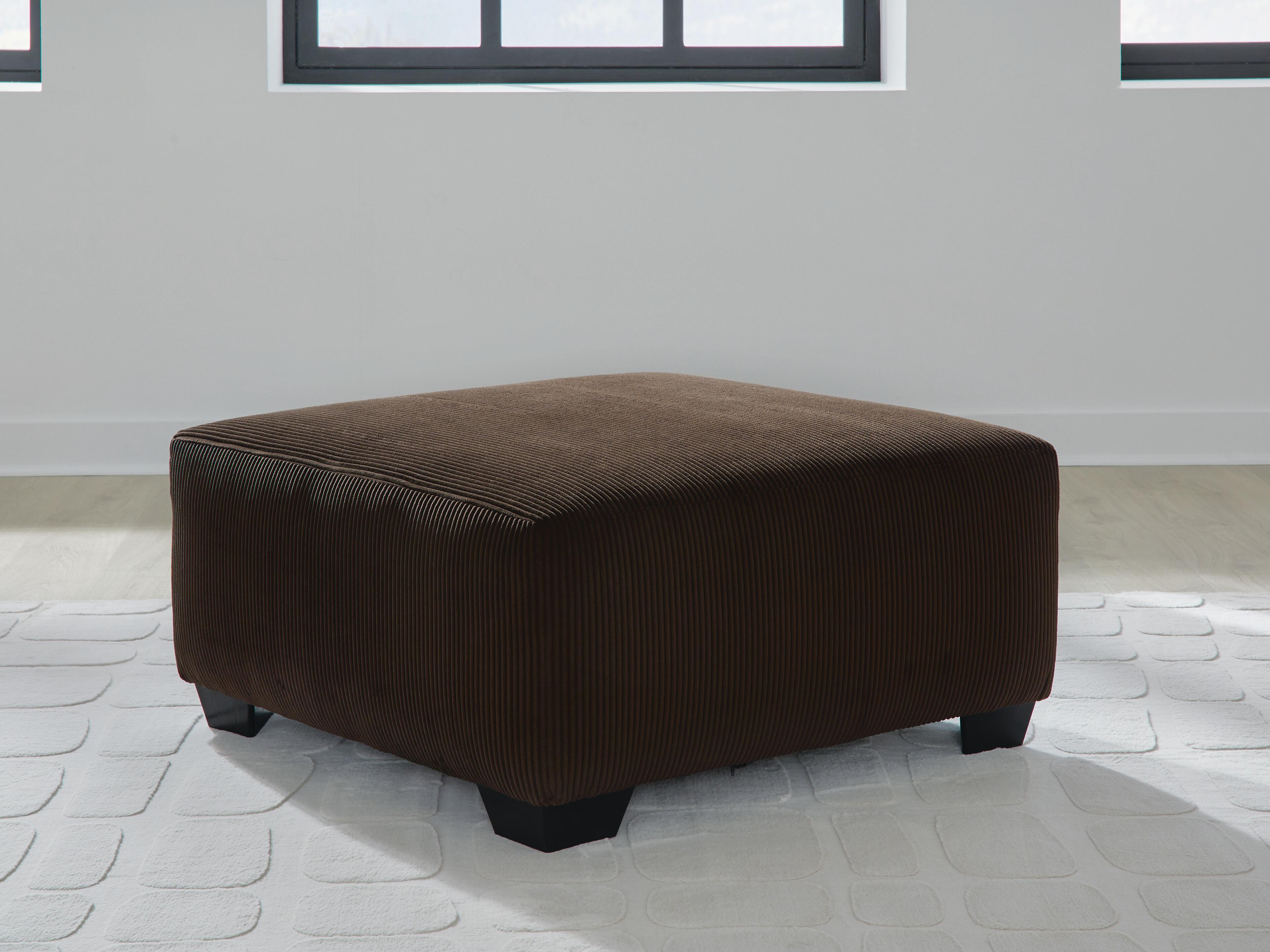 Kimlee Oversized Accent Ottoman in Chocolate Velvet