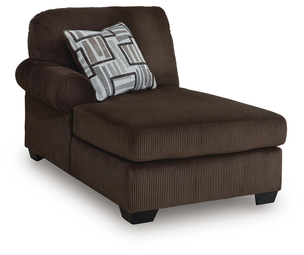 Kimlee 3-Piece Sectional and Ottoman in Chocolate