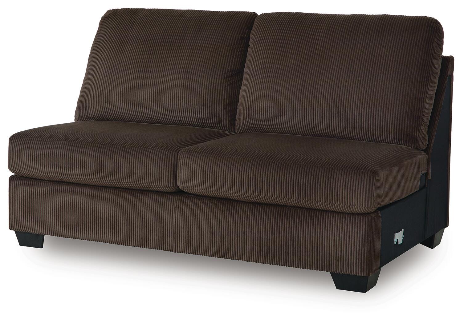 Kimlee 3-Piece RAF Chaise Sectional in Chocolate Velvet