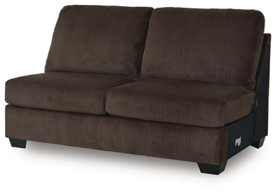 Kimlee 3-Piece RAF Chaise Sectional in Chocolate Velvet