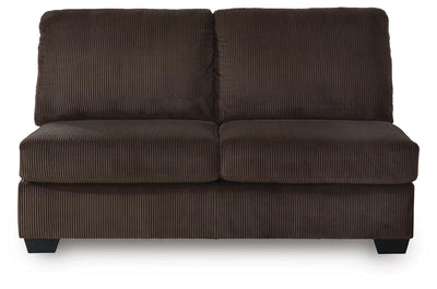 Kimlee 3-Piece RAF Chaise Sectional in Chocolate Velvet