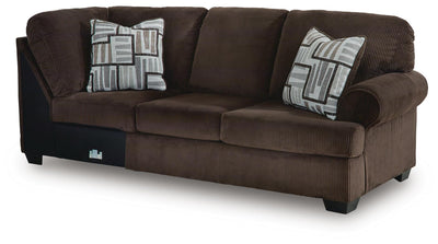 Kimlee 3-Piece LAF Chaise Sectional in Chocolate Velvet