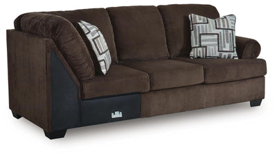 Kimlee 3-Piece Sectional and Ottoman in Chocolate