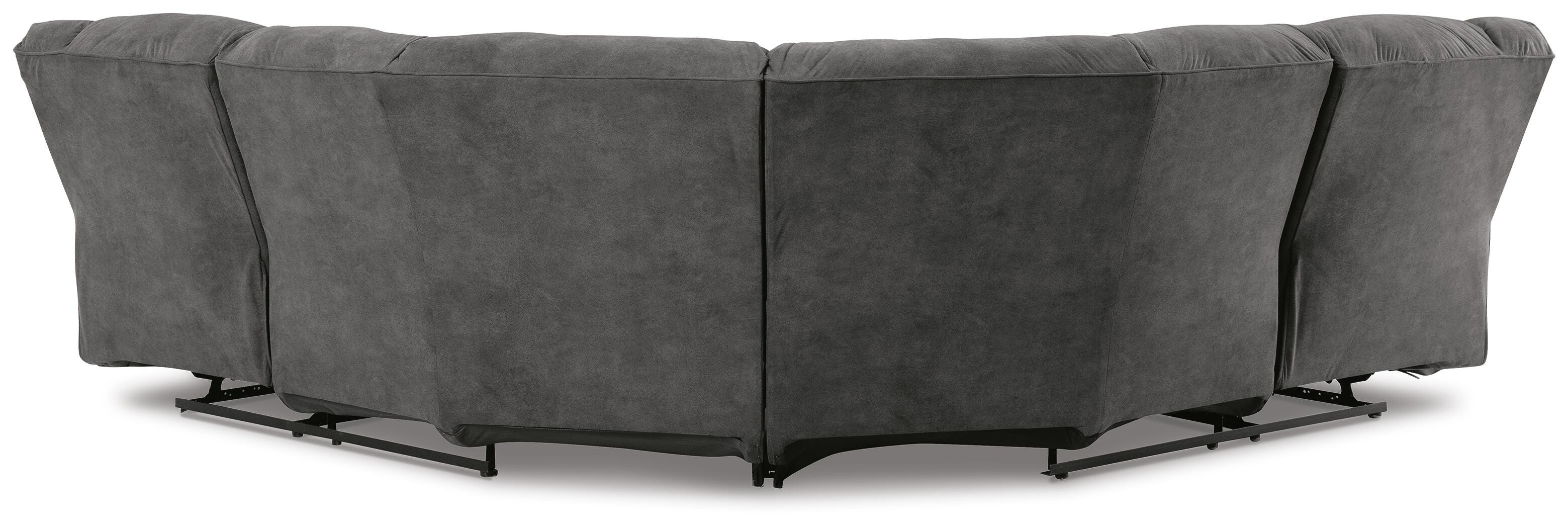 Partymate 2-Piece Reclining Sectional in Slate Faux Leather