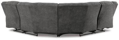 Partymate 2-Piece Reclining Sectional in Slate Faux Leather