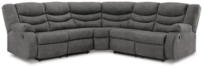 Partymate 2-Piece Reclining Sectional in Slate Faux Leather
