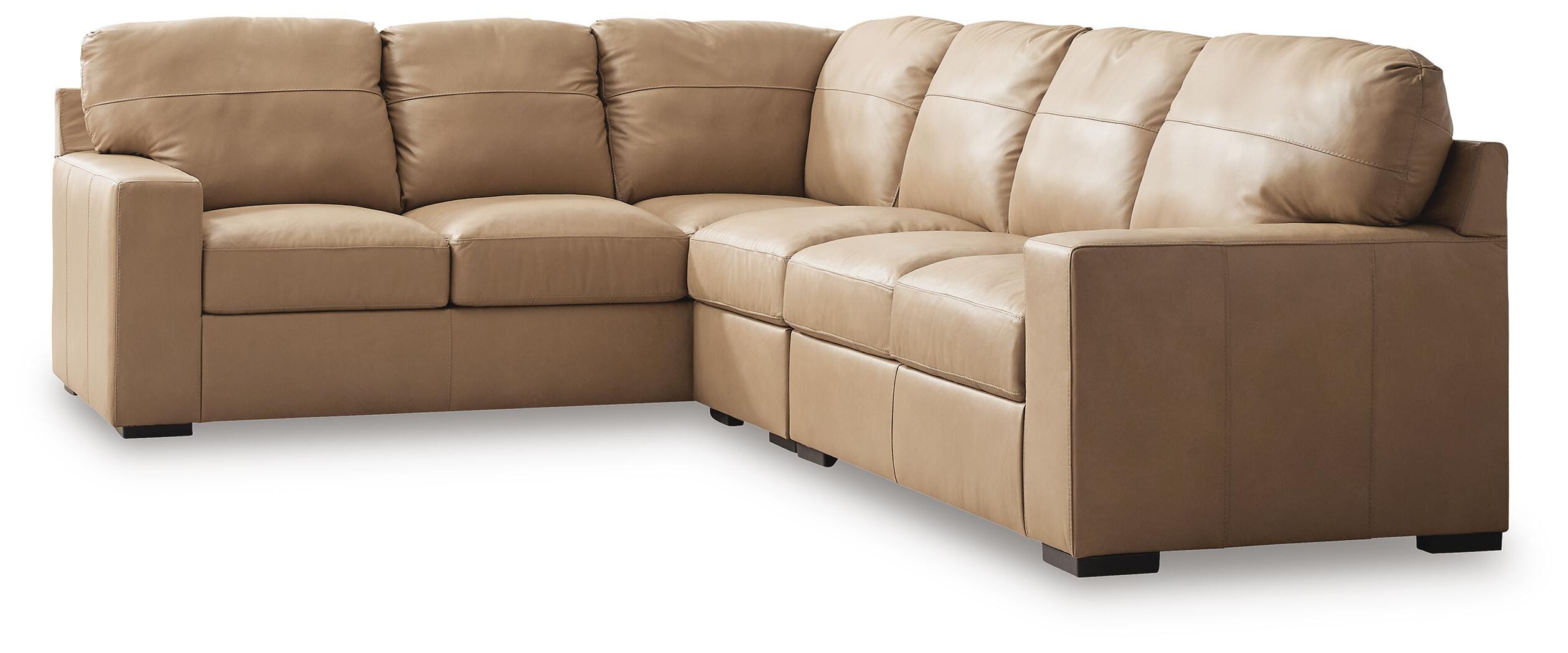Bandon 3-Piece LAF Sectional in Toffee Leather
