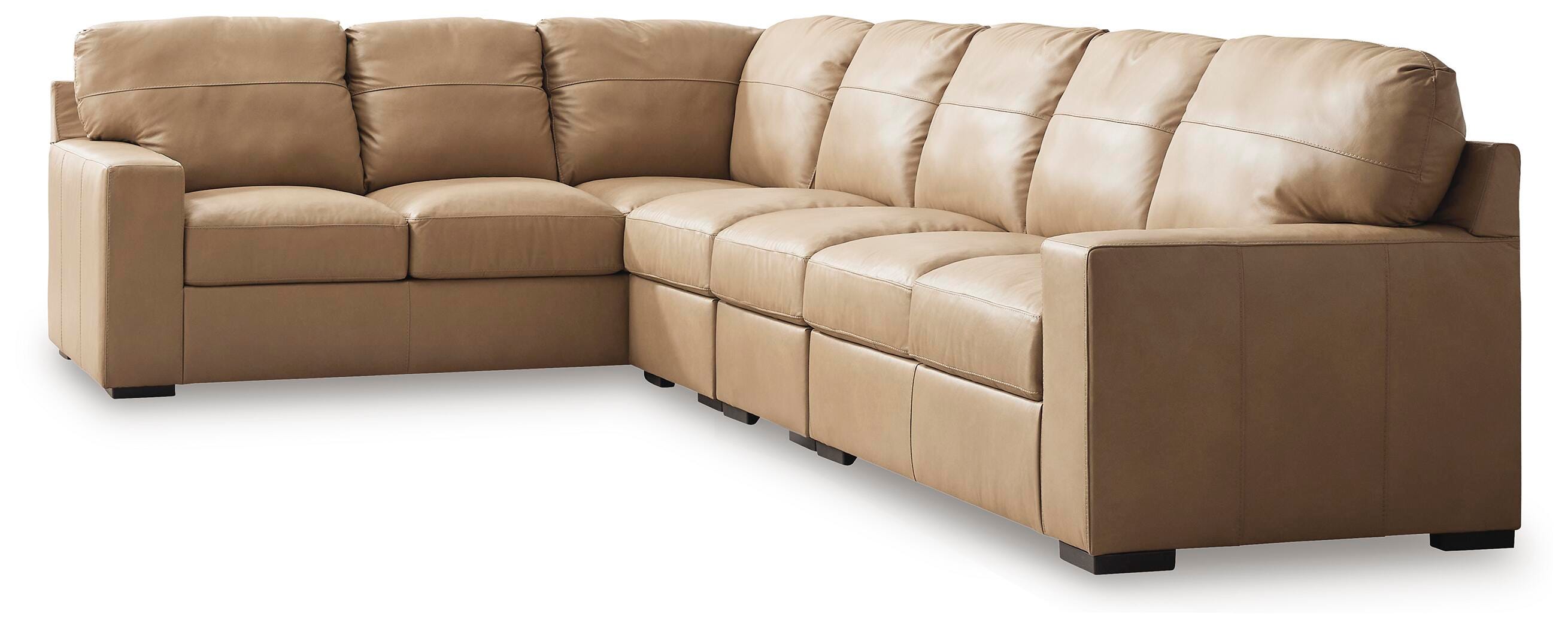 Bandon 4-Piece LAF Sectional in Toffee Leather
