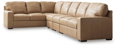 Bandon 4-Piece LAF Sectional in Toffee Leather