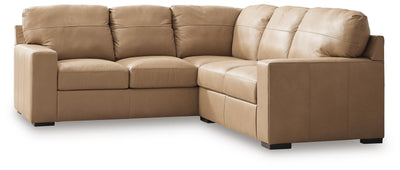 Bandon 2-Piece LAF Sectional in Toffee Leather