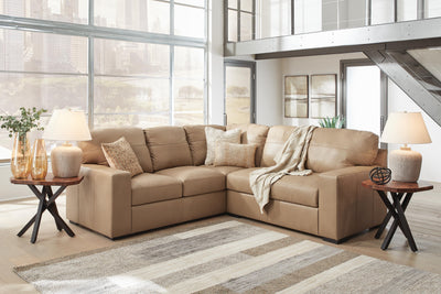 Bandon 2-Piece LAF Sectional in Toffee Leather