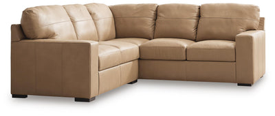 Bandon 2-Piece RAF Sectional in Toffee Leather